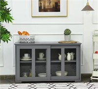 Costway Gray Kitchen Storage Cabinet Sideboard