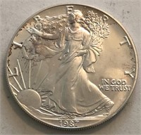 1987 UNC America Silver Eagle Dollar