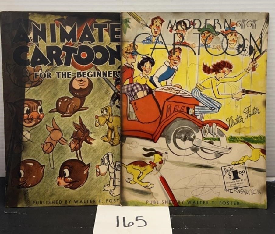 (2) vtg Walter foster cartoon books