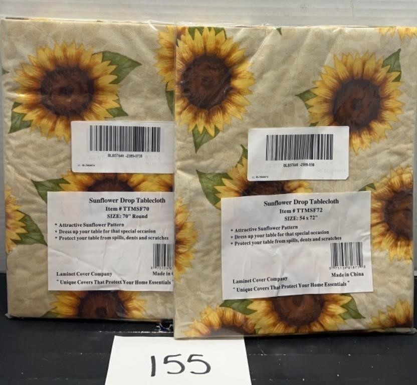 (2) sunflower drop table cloths