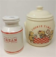 Cookie Time Cookie Jar, Ceramic Cream Can
