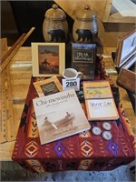 Bear canisters w/ Native American books, etc.