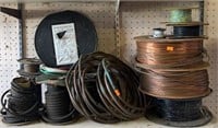 Spools of copper wire and rubber hoses