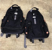 (2) backpacks with wheels