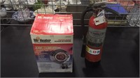 Propane Heater, Old Fire Extinguisher