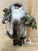 18 inch Santa in brown coat figure
