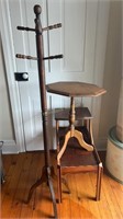 Cherry Octagon Stand, End Table & Clothes Tree