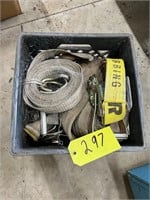 CRATE OF MISC RATCHET STRAPS