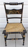 Black Painted Side Chair-Chipped