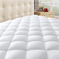 King Quilted Mattress Pad Cover With Deep Pocket (