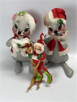 Annalee Christmas Mice Mobilitee Dolls 1971 3