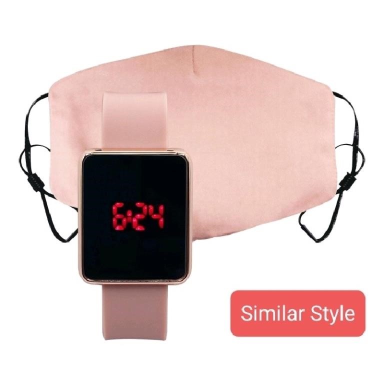 LED Temperature watch with Matching Mask, Colourfu