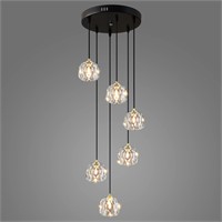 6in Lamp Crystal Chandelier: Modern Dimmable LED