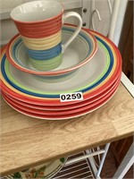 Small set colorful dishes