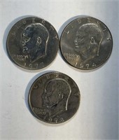 3-US Nickle dollars 1974/77/78 circulated