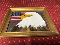 Hand Painted Eagle Glass picture