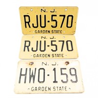 3 1959 New Jersey License Plates