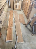 Two 10'6" cedar boards   4'4" walnut board.