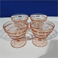 4 pink Doric cups