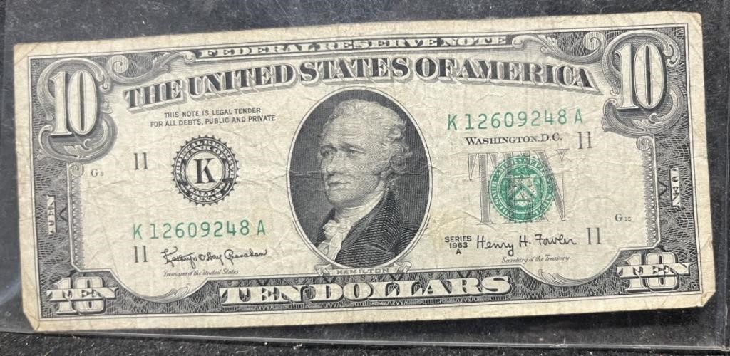 SERIES 1963 A $10 U.S. NOTE