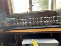 ASSORTED WINE GLASSES WITH RACKS