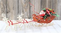 Vintage Santa & Reindeer Display