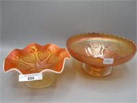 2 pcs Dugan Carnival Glass as shown