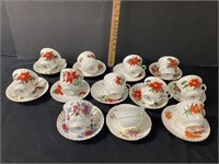 12 Assorted cups & saucers