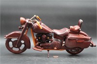 Vintage Wood Carved Motorcycle