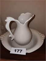 HAEGER WHITE BOWL & PITCHER