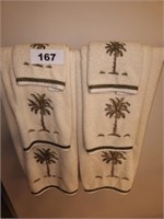 6 PC. MATCHING BATH TOWEL SET- PALM TREE