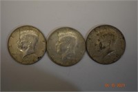 3- 1965 to 1969 US Kennedy Half Dollars