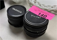 2PC CAMERA LENS LOT YASHICA / VIVITAR