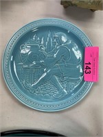 VINTAGE 1939 NEW YORK WORLDS FAIR GLAZED PLATE