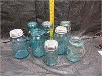 Vintage Blue Ball & Atlas Canning Jars