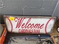 Wooden painted Welcome Cardinals Fans Sign