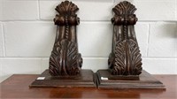 (2) Different Solid Heavy Wood Carved Shelves