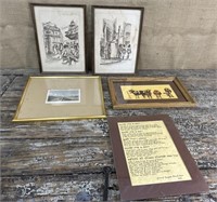 Box of framed art/prints