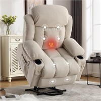 N1078 Beige Upholstered Reclining Massage Chair