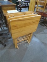 SOLID WOOD TV TRAYS WITH STAND