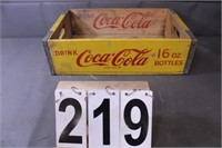Yellow Coca Cola Wooden Box 5" T X 12.5" W X 18" L