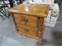 SOLID PINE 2 DRAWER NIGHTSTAND