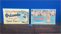 2 VINTAGE ADVERTISING SHOWCARDS