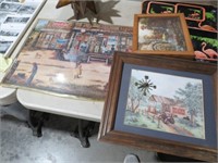 3 FRAMED PICTURES OLD STORES, MILL