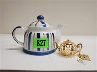 Teapot, crystal miniature teapot