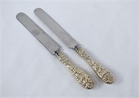 2 STIEFF ROSE Sterling Silver Blunt Knives