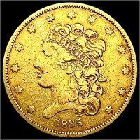 1835 $5 Gold Half Eagle LIGHTLY CIRCULATED