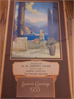 1933 calendar from Smith's store Horse Cave