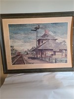 Shelburne Train Station Print signed by artist