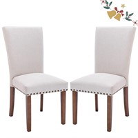 COLAMY A335-FBEI1-2 Dining Chairs, Set of 2, Beige